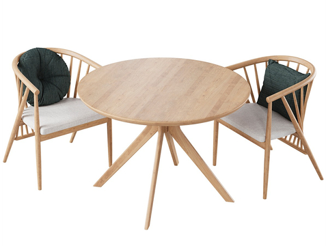 Modern Coffee Table and Chair Wooden Table Round Table