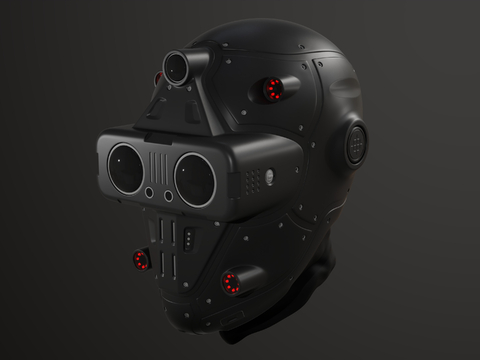 Game character sci-fi helmet mechanical helmet combat helmet