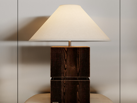 Mid-century Style Table Lamp Wooden Table Lamp