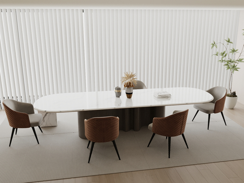 Modern Dining Table and Chair Oval Dining Table