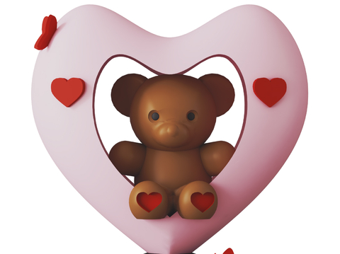 Cream Style love bear cartoon Valentine's Day ornaments