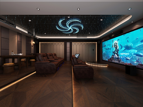 Italian-style video room, audio-visual room, home theater