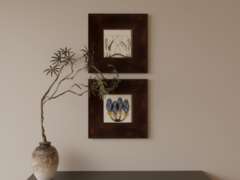 Mid-century Style Hanging Painting Decorative Painting