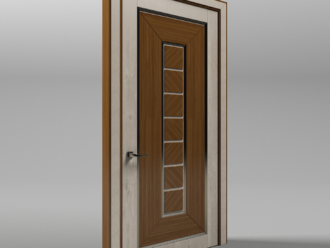 Neo-Chinese Style single door flat door wooden door