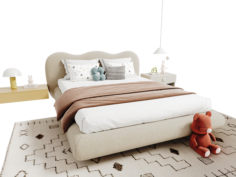 Cream Style double bed girl bed