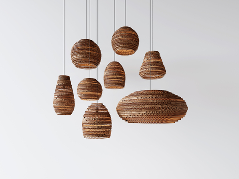 Quiet rattan chandelier