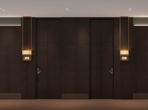 Neo-Chinese Style Hotel Corridor Door Lights