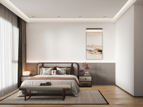 New Chinese-style master bedroom