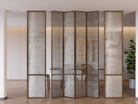 Neo-Chinese Style wire glass partition