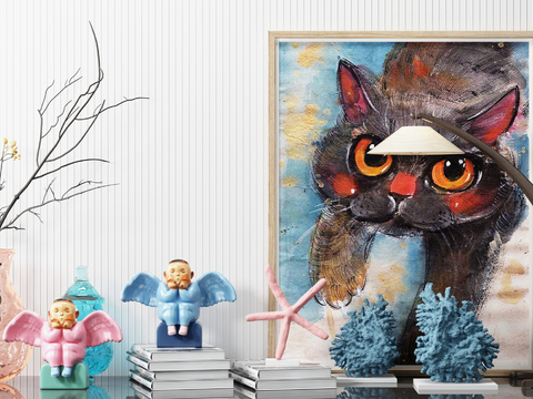 Nordic ornaments enamel doll cat decorative painting