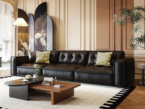 French Leather Sofa Couch