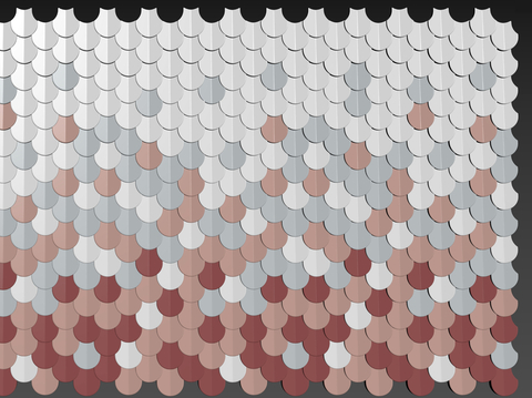 Fish scale net red wall modeling wall