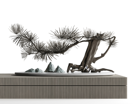 New Chinese Ornaments Pine Iron Bonsai