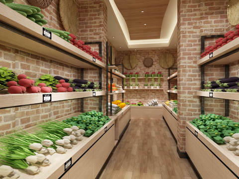 Modern Supermarket Vegetable Shop