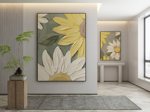 Modern Decorative Painting Sunflower Hanging Painting