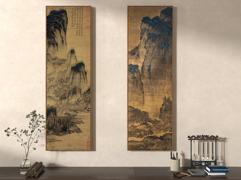 Chinese-style Song-style ink painting scroll painting decorative painting