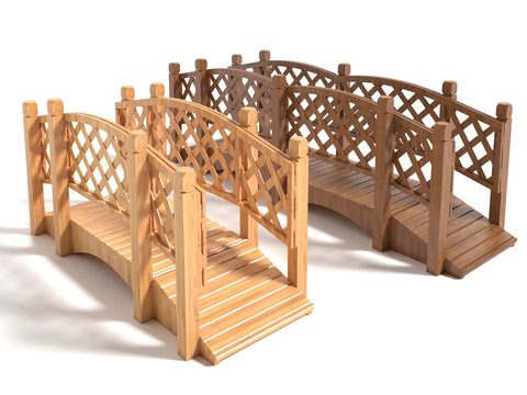 Chinese-style bridge pedestrian bridge wooden bridge