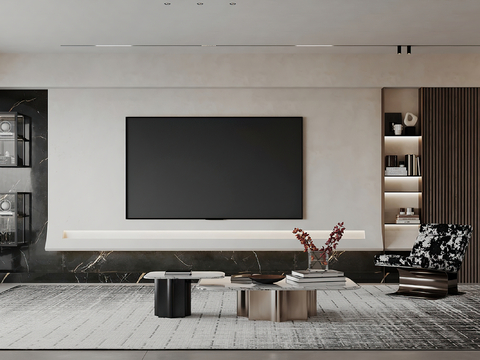 Modern living room TV wall