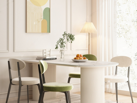 Cream Style dining table and chair