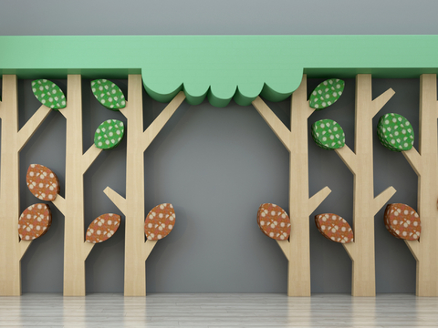 Modern Children Cartoon Tree Model Wall Decorative Wall