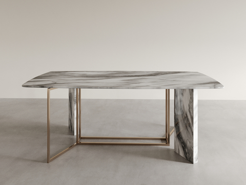 Simple marble dining table