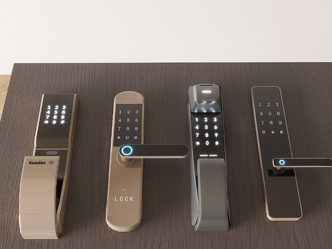 Smart door lock door handle fingerprint password lock door handle