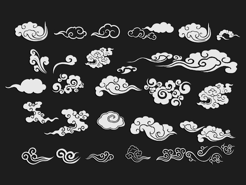 Neo-Chinese Style Xiangyun Wall Decorations Cloud Silhouette Wall Decorations Hanging Ornaments