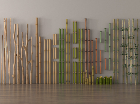 Log bamboo pole bamboo partition bamboo fence