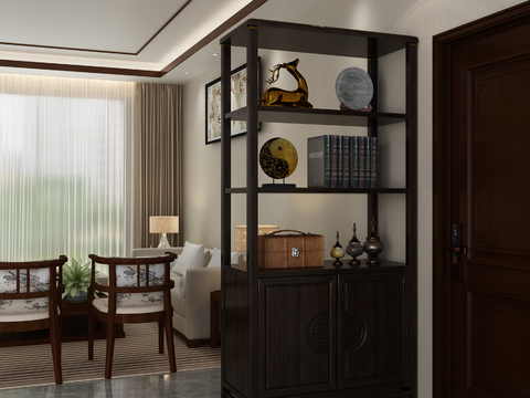 Chinese-style Entrance Cabinet Partition Cabinet High Cabinet