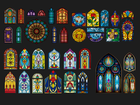 Gothic church window decoration glass doors and windows openwork window