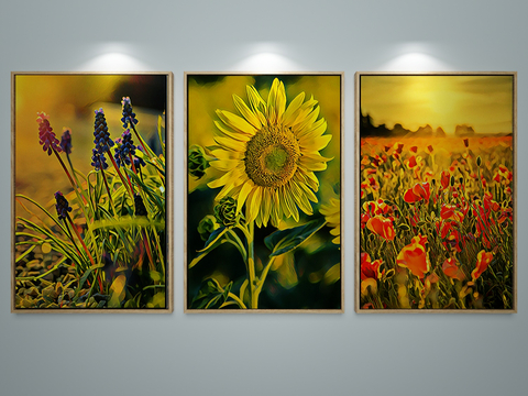 Modern Simple Painting Flower Hanging Painting Sunflower Hanging Painting