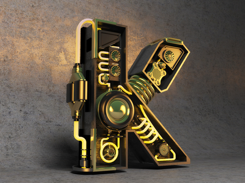 Industrial Wind Water Cooling Letter K Art Device