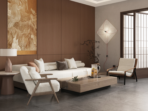 Neo-Chinese Style Sectional Sofa