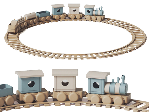 Children's toy train track small train