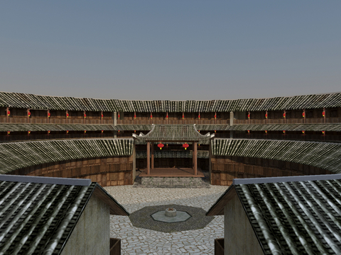 Chinese Hakka Tulou Ancient Building Round Building Broken Building