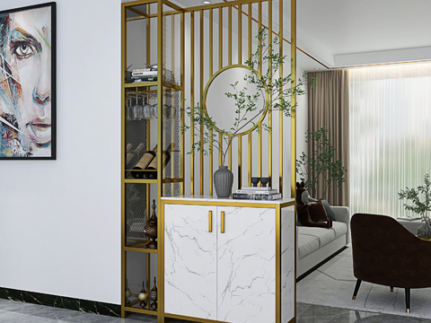 Affordable Luxury Style Entrance Cabinet Partition Cabinet