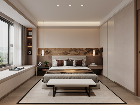 New Chinese-style master bedroom