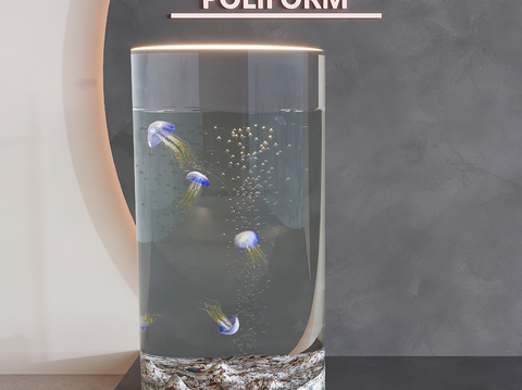 cylindrical fish tank aquarium jellyfish