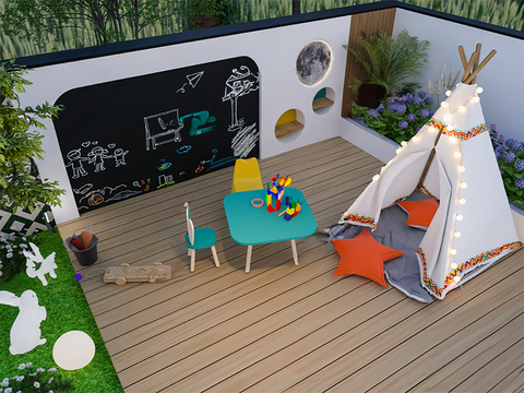 Modern courtyard children's activity space