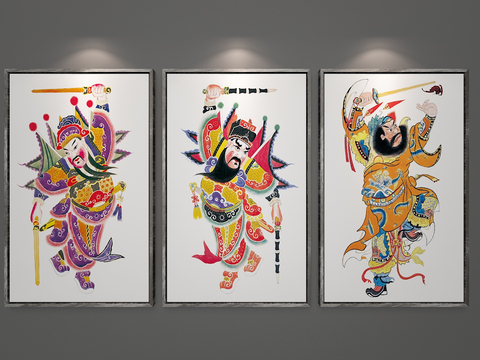 Chinese Style Painting Chinese Tide Hanging Painting Door God Decoration Hanging Painting