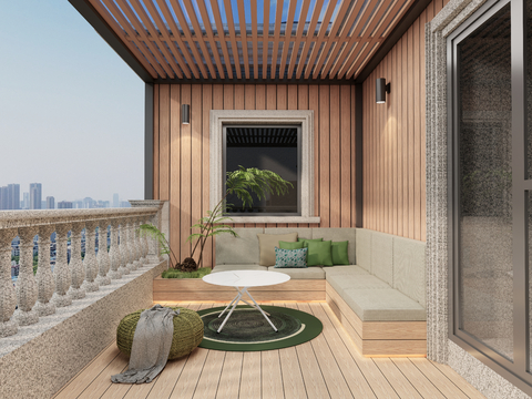 Modern Balcony Terrace Roof Garden