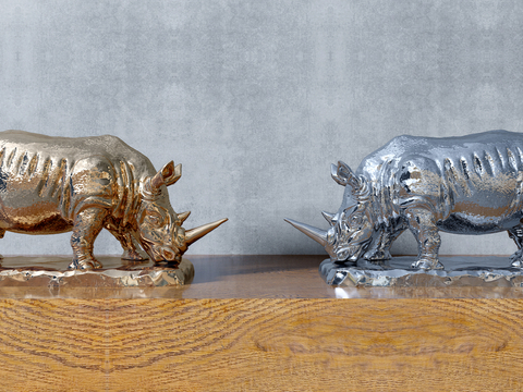 Rhino sculpture art ornaments