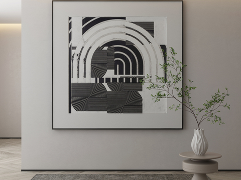 Modern Decorative Painting Black and White Abstract Painting