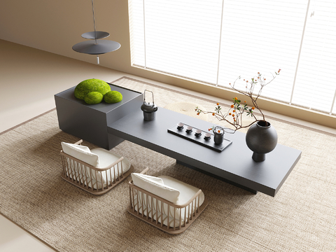 Modern Tatami Tea Table and Chair