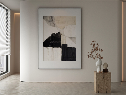 Modern Decorative Painting Black and White Abstract Painting