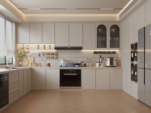 Cream style kitchen cabinet