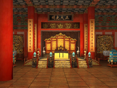 Chinese-style Imperial Palace Ancient Building Dragon Chair of Taihe Hall