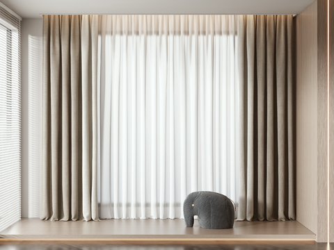 Modern Curtain Cloth Curtain Plain Curtain Gauze Curtain