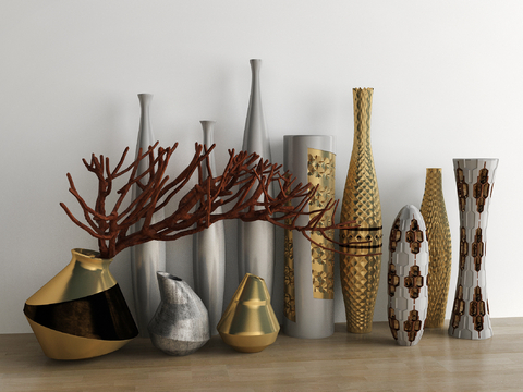 Modern Metal Vase Decorative Ornaments