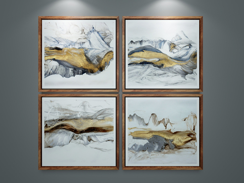 New Chinese Decorative Painting Combination Painting Abstract Painting